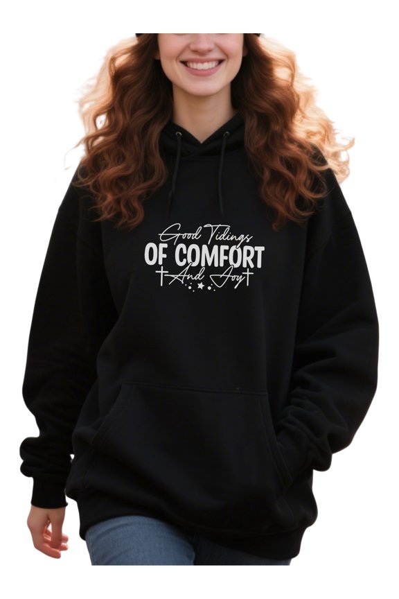 North Pole Christmas Hoodie for Men Women, Holiday Pullover Hooded Sweatshirt, Cozy Cotton Poly Blend, Festive Winter Outfit