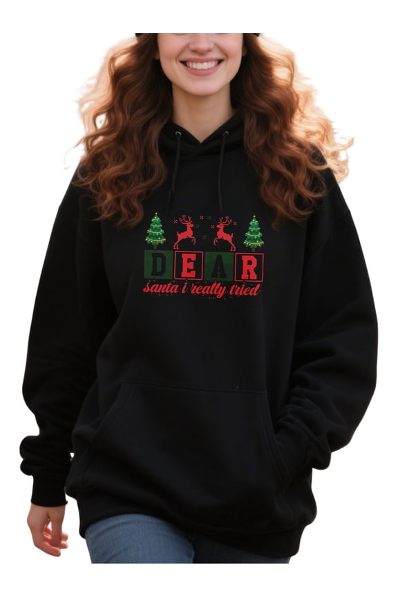 North Pole Christmas Hoodie for Men Women, Holiday Pullover Hooded Sweatshirt, Cozy Cotton Poly Blend, Festive Winter Outfit