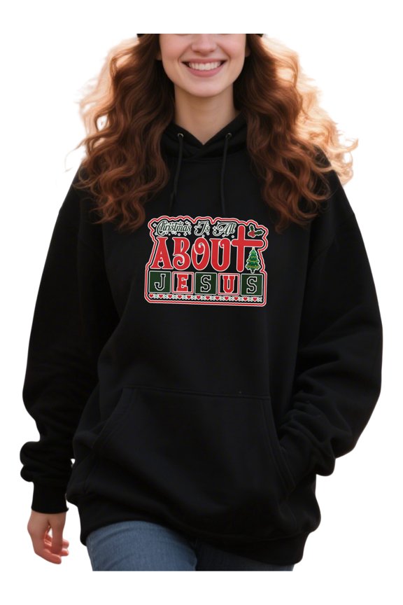 North Pole Christmas Hoodie for Men Women, Holiday Pullover Hooded Sweatshirt, Cozy Cotton Poly Blend, Festive Winter Outfit