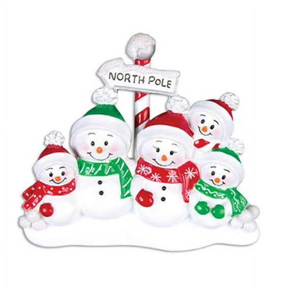 North Pole Family of 5 Ornament