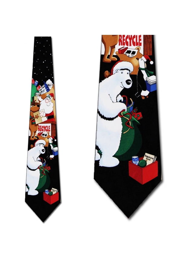 North Pole Goes Green Necktie Mens Tie