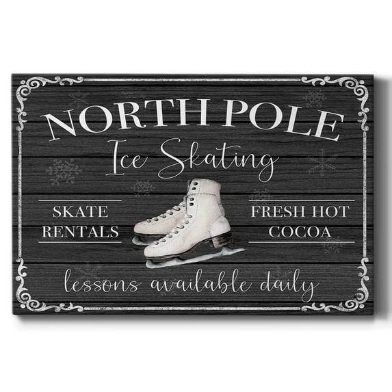 North Pole Ice Skating- Gallery Wrapped Canvas