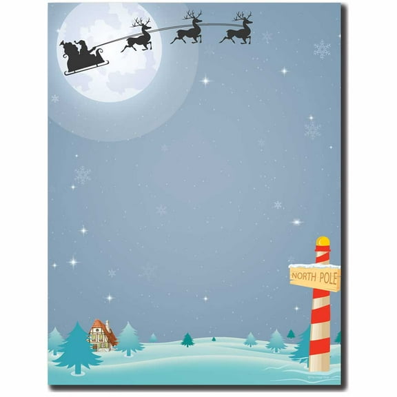 North Pole Letterhead Laser & Inkjet Printer Paper, 25 Sheets
