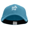 thumbnail image 1 of North Pole Reindeer Embroidered Stretch Heavy Weight Brushed Cotton Fitted Cap - Lt Blue L-XL, 1 of 5