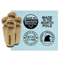 North Pole Santa's Workshop Gift Tag Seals Labels Rubber Stamp Set for Scrapbooking Crafting Stamping - Mini 1/2 Inch