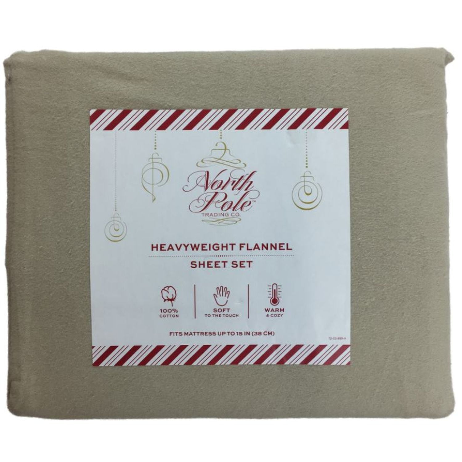 North Pole Trading Co Flannel Sheet Set Tan Full Bed, Sheets Bedding