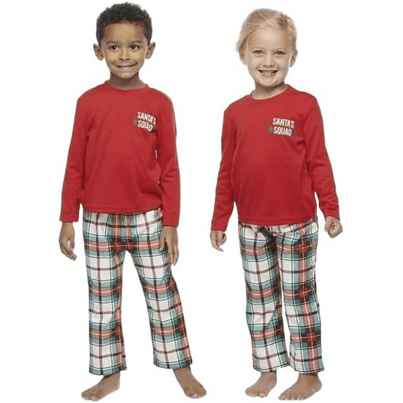 North Pole Trading Co. Tartan Plaid Toddler/Kid Unisex 2-pc. Christmas Suit Set - (Red Ivory Plaid, XXSmall 4/5)