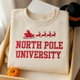 thumbnail image 1 of North Pole University Embroidered Sweatshirt, Funny Christmas Sweater, Womens Christmas Sweatshirts, North Pole Xmas Shirt, 1 of 5
