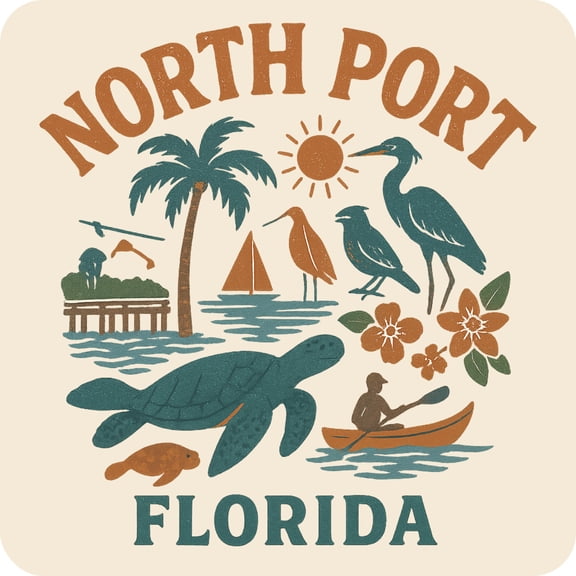North Port Florida Keepsakes Souvenir Vinyl Sticker – Destination Travel Keepsake Collectible (4-Inches Wide)