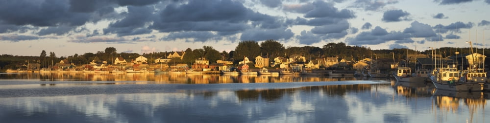 North Rustico Harbour Pei Canvas Art - Darwin Wiggett Design Pics (28 x 7)