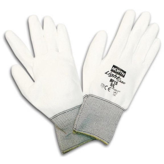 North Safety 068-NF15-8M Nylon Seamless Liner Glove, White - 8, Medium
