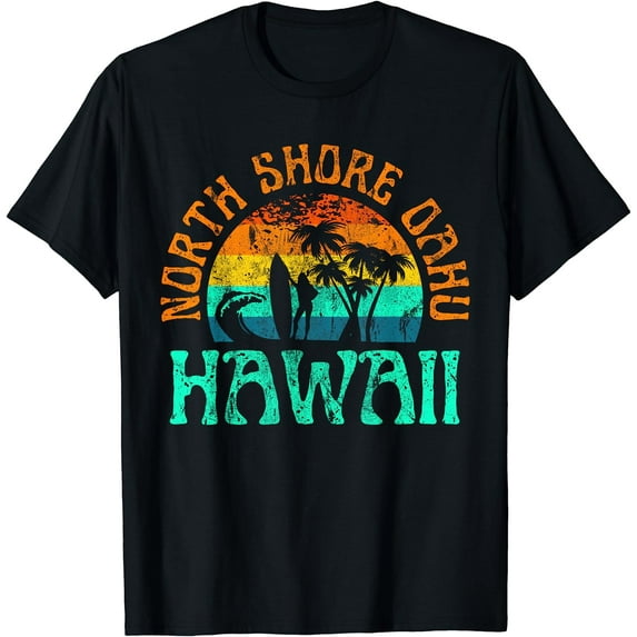 North Shore Oahu Hawaii Surf Beach Surfer Waves Girls T-Shirt Black 4X-Large