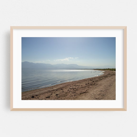 North Shore - Salton California Photography Lake Coast Landscape Nature Water Scenic Beach Oak Framed Wall Art Print 5 x 7 inches