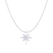 North Star 1/20 Cttw Natural Diamond Pendant Necklace 925 Sterling Silver