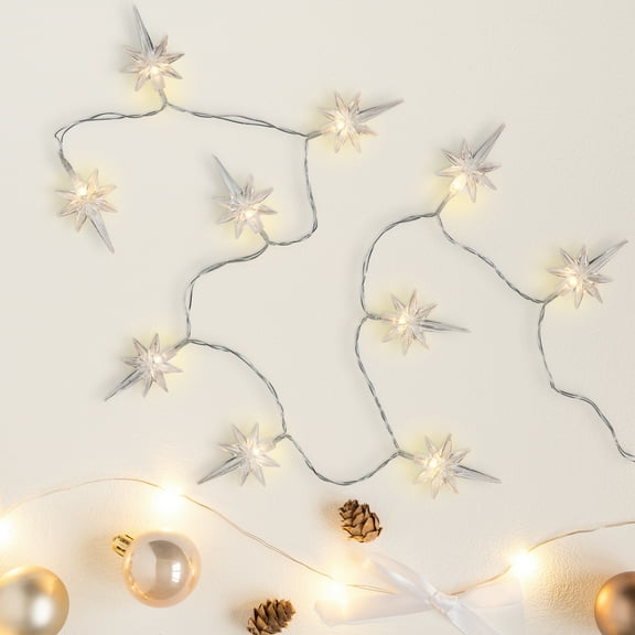 Northlight LED Bethlehem Star Christmas Light Set - Warm White - 3' Clear Wire - 10ct