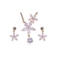 thumbnail image 1 of North Star Flower Winter Snowflake Clear Crystal Necklace Earring Set, 1 of 6