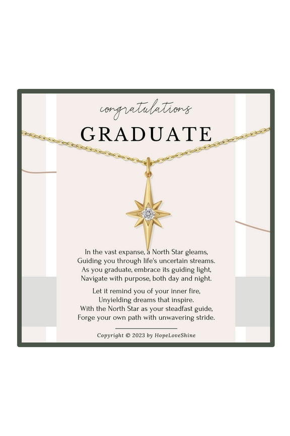 Graduation Necklace – Gold North Star Jewelry Gift for Her, College or High School Graduate