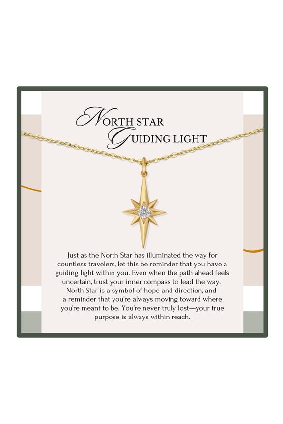 North Star Necklace Inspirational Gold Jewelry for Encouragement, Hope & New Direction