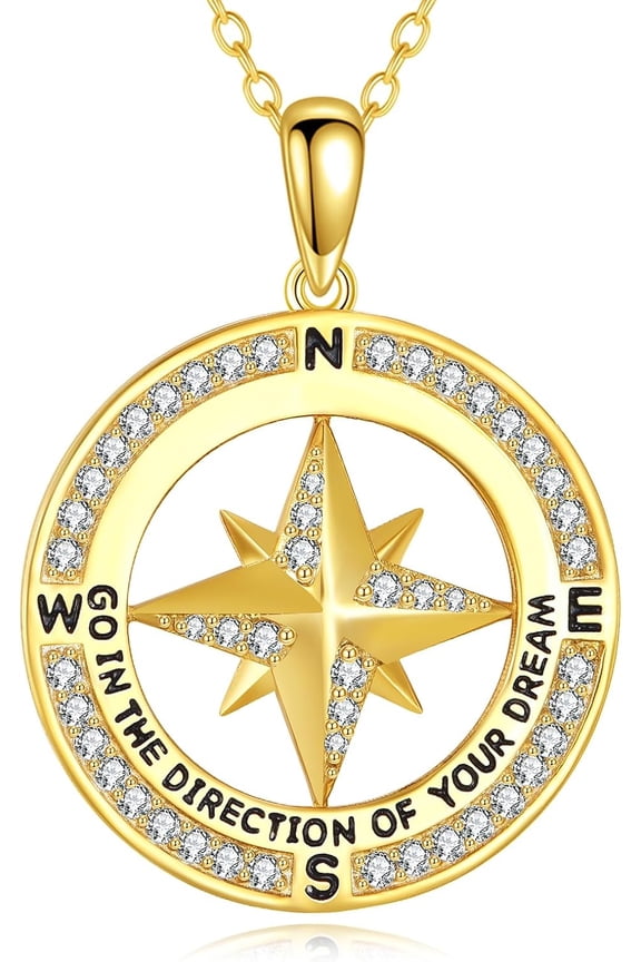 North Star Pendant Necklace for Women Sterling Silver North Star Pendant Necklace Starburst Celestial Jewelry Gifts for Mother Wife Christmas Birthday