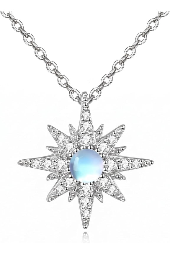 North Star Pendant Necklace for Women Starburst Celestial Christmas Birthday Northen Star Jewelry Gifts for Mother Wife