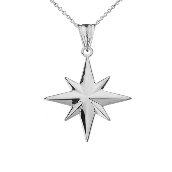 North Star Pendant Necklace in Sterling Silver, 16"