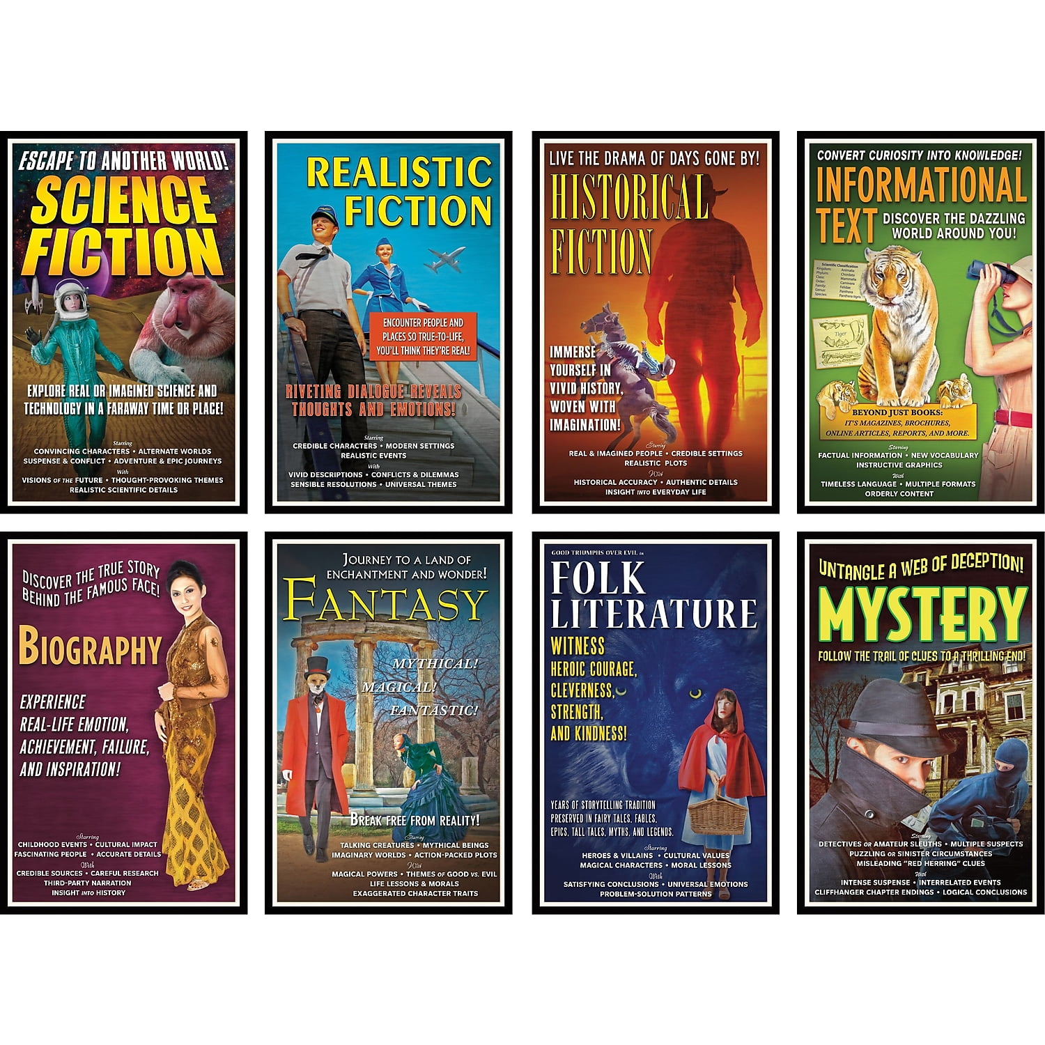 North Star Teacher Resource Literary Genres Bulletin Board Set, 8