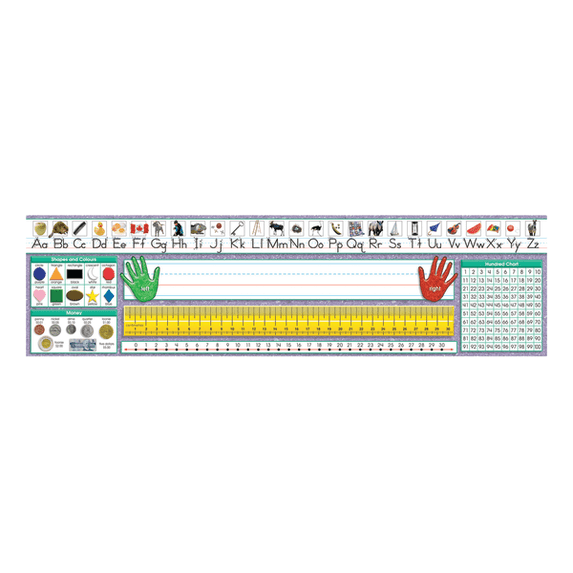 North Star Teacher Resources Canadian Primary Desk Plates, 19" x 5", Traditional Manuscript Canadian, Pack Of 36 Plates, Set Of 3 Packs