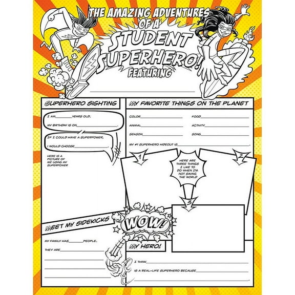 North Star Teacher Resources Fill Me In: Student Superhero, Pack of 32