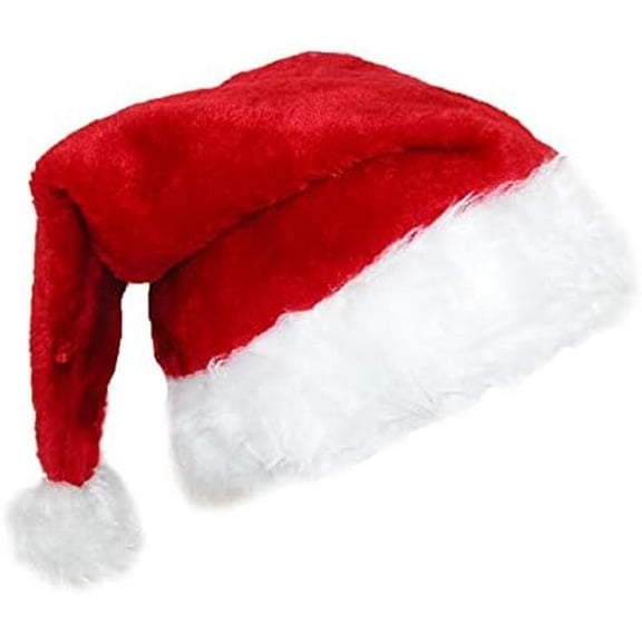 North Star Traditional 17.5" Red Plush Santa Hat Adult XL Christmas Holiday