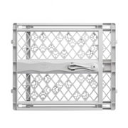 North States 026107088703 23 in. Portable Petgate with Paw Print & Bone, Light Gray