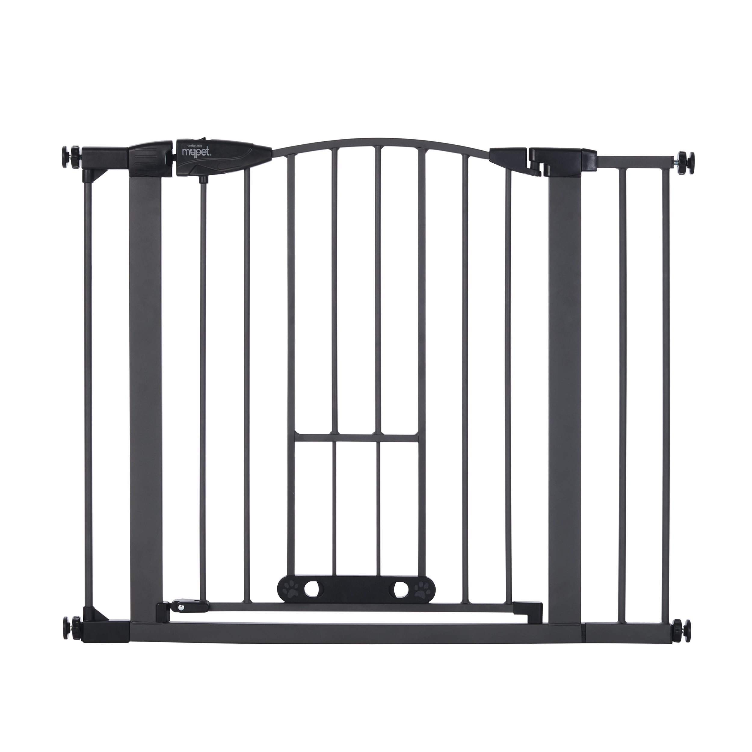 Graphite Metal Pet Gate with Adjustable Pet Door