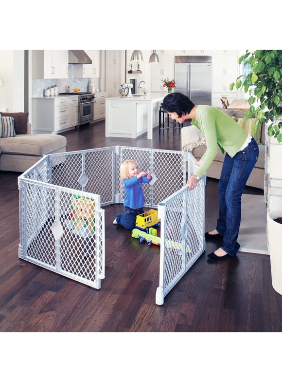 North States Superyard Gray 26 in. H X 18.5 in. W Plastic Child Safety Gate