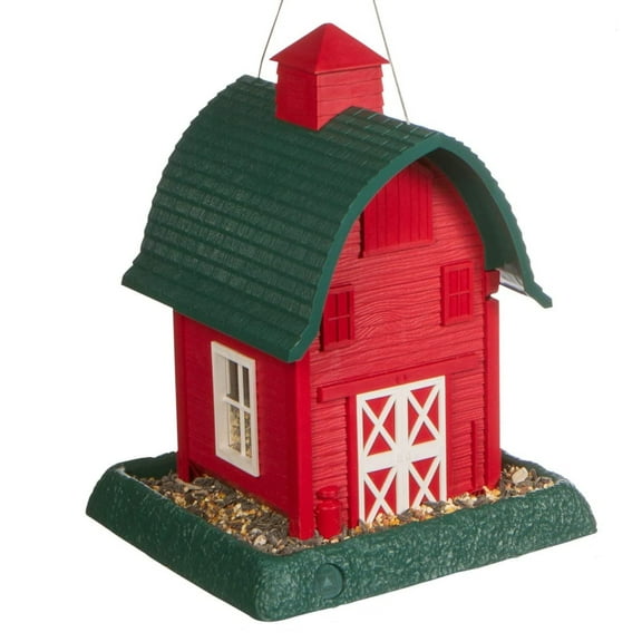 North States Village Collection Red Barn Hopper Bird Feeder, 5 lb. Capacity