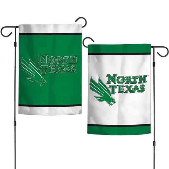 North Texas Mean Green 12.5 x 18" Double Sided Yard and Garden College Banner Flag Is Printed in the USA