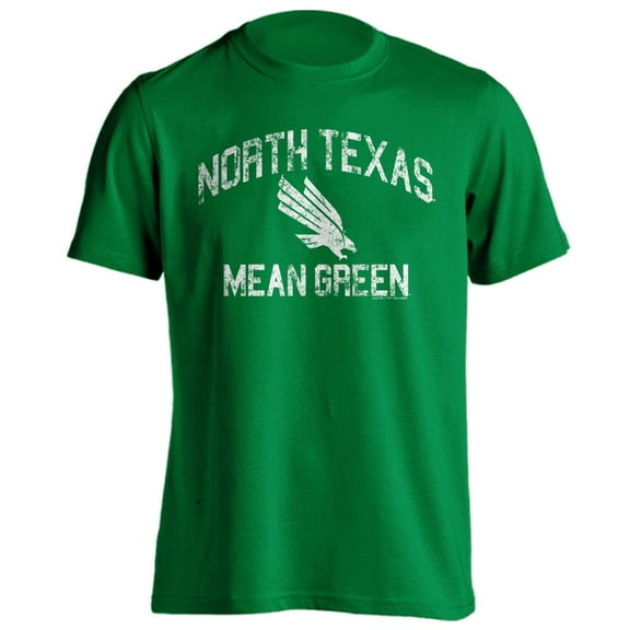 North Texas Mean Green Distressed Retro Logo Short Sleeve T-Shirt