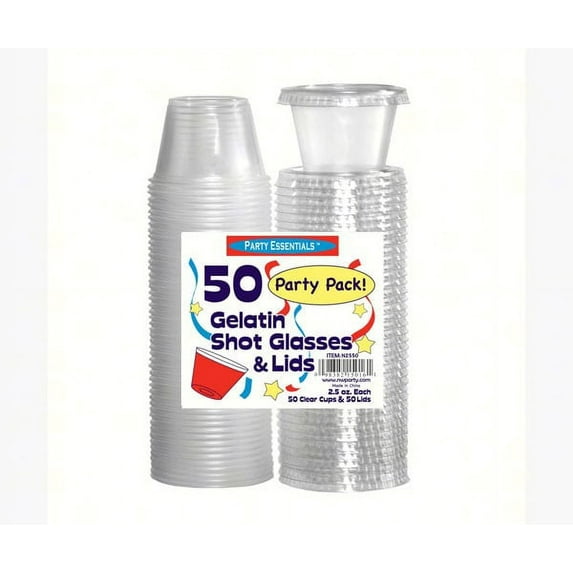North West Enterprises NWEN2550 2.5 oz Shot Glasses & Lids Clear 50 ct