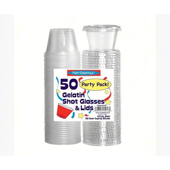 North West Enterprises NWEN2550 2.5 oz Shot Glasses & Lids Clear 50 ct