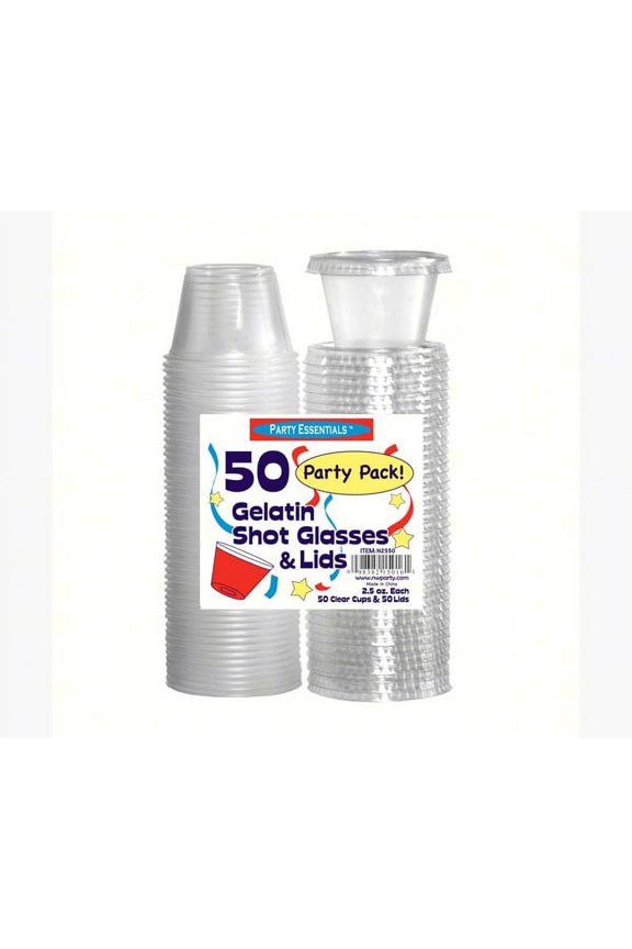North West Enterprises NWEN2550 2.5 oz Shot Glasses & Lids Clear 50 ct
