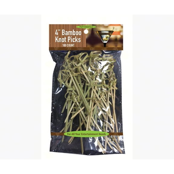 North West Enterprises NWEN489694 4 inch Bamboo Knot Picks. 100 ct