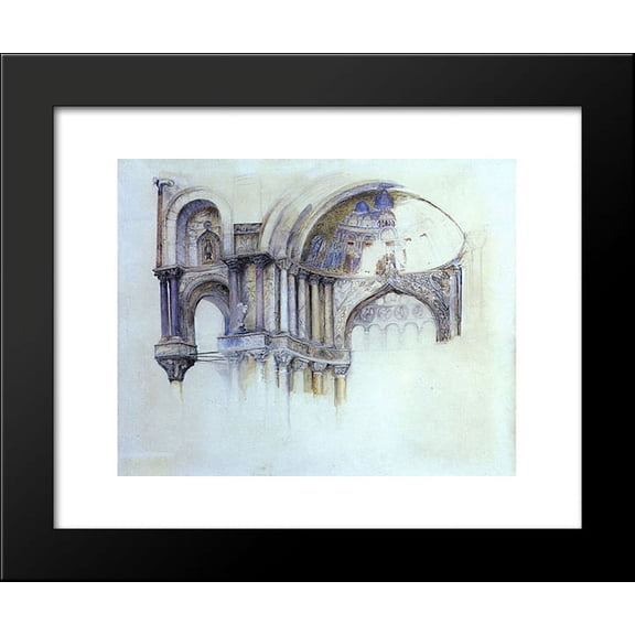 North West Porch St Marks 20x24 Framed Art Print by John Ruskin