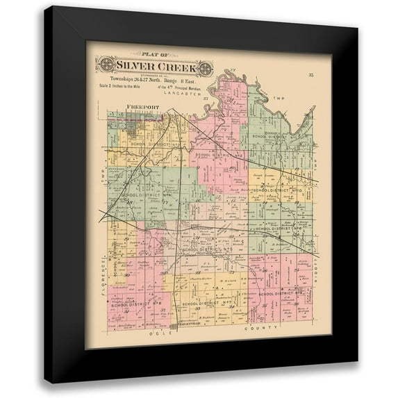 North West Publishing Co. 12x13 Black Modern Framed Museum Art Print Titled - Silver Creek Illinois