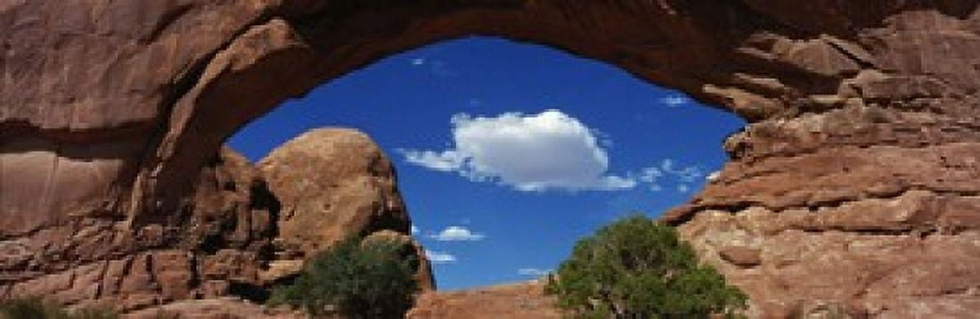 North Window Arches National Park Utah USA Canvas Art - Panoramic Images (18 x 6)