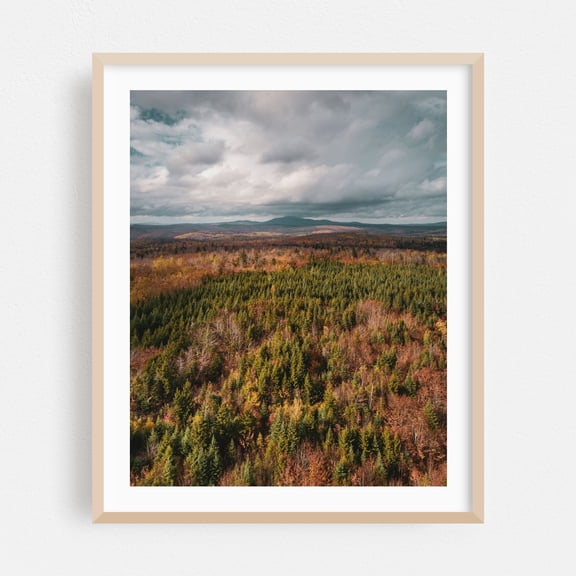 North Woods Autumn 02 - Abbot Maine Photography Forest Nature Landscape Autumn Scenic Mountain Rustic Oak Framed Wall Art Print 6 x 8 inches