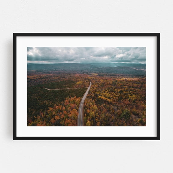 North Woods Autumn 03 - Abbot Maine Photography Autumn Landscape Nature Forest Scenic Mountain Rural Black Framed Wall Art Print 5 x 7 inches