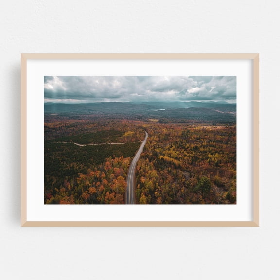 North Woods Autumn 03 - Abbot Maine Photography Autumn Landscape Nature Forest Scenic Mountain Rural Oak Framed Wall Art Print 5 x 7 inches