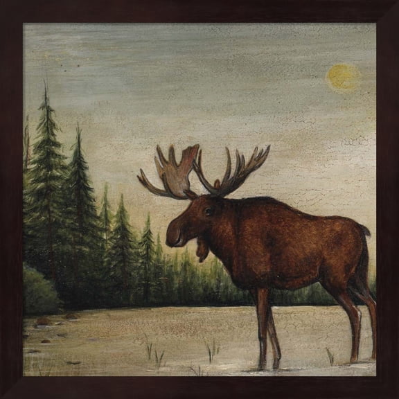 North Woods Moose II by David Carter Brown, Framed Wall Art, 13.25W x 13.25H