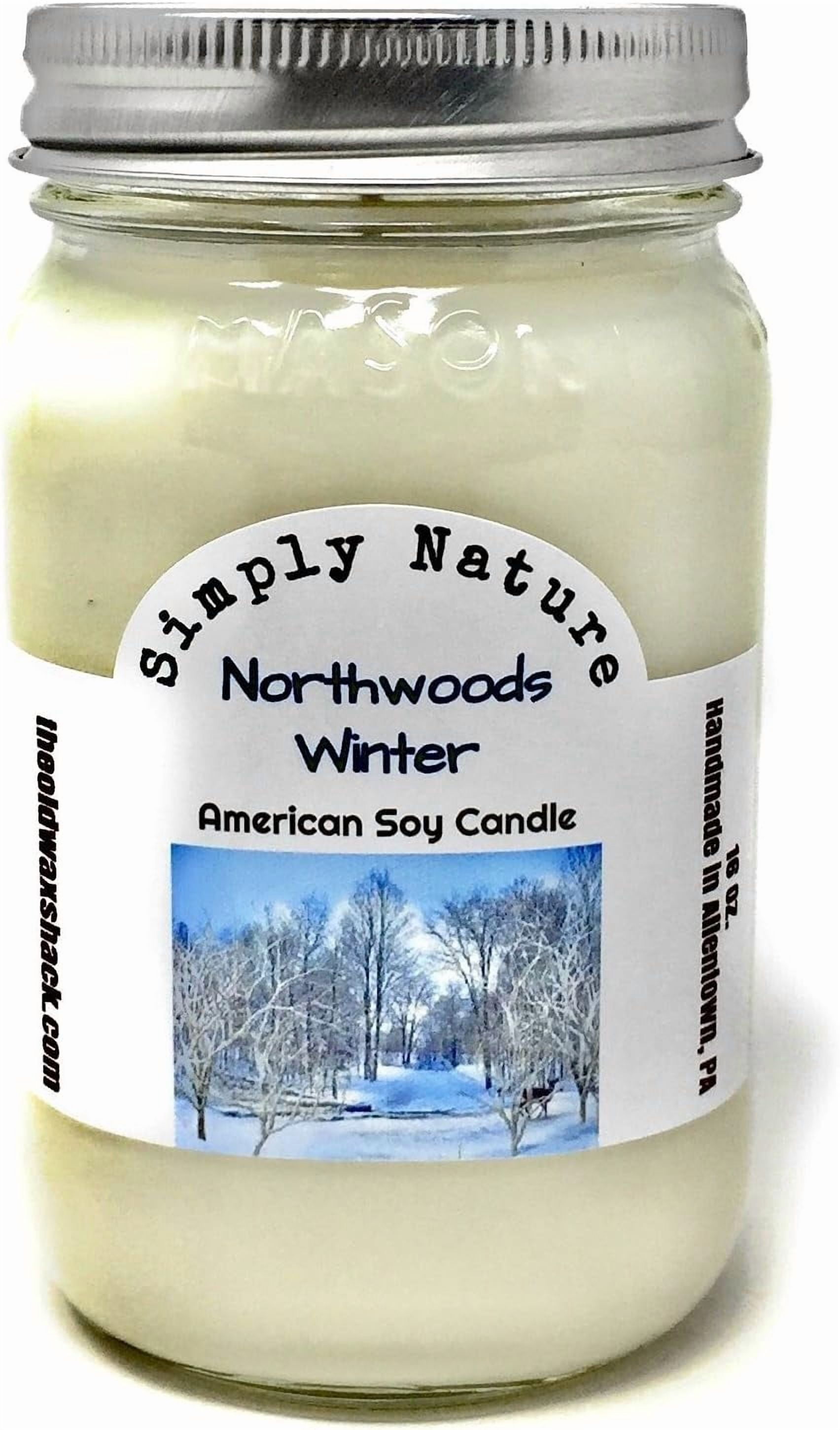 North Woods Winter, 100% Soy Candle, 16 Oz. Mason Jar