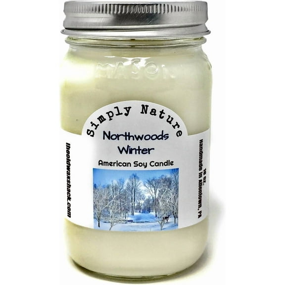 North Woods Winter, 100% Soy Candle, 16 Oz. Mason Jar