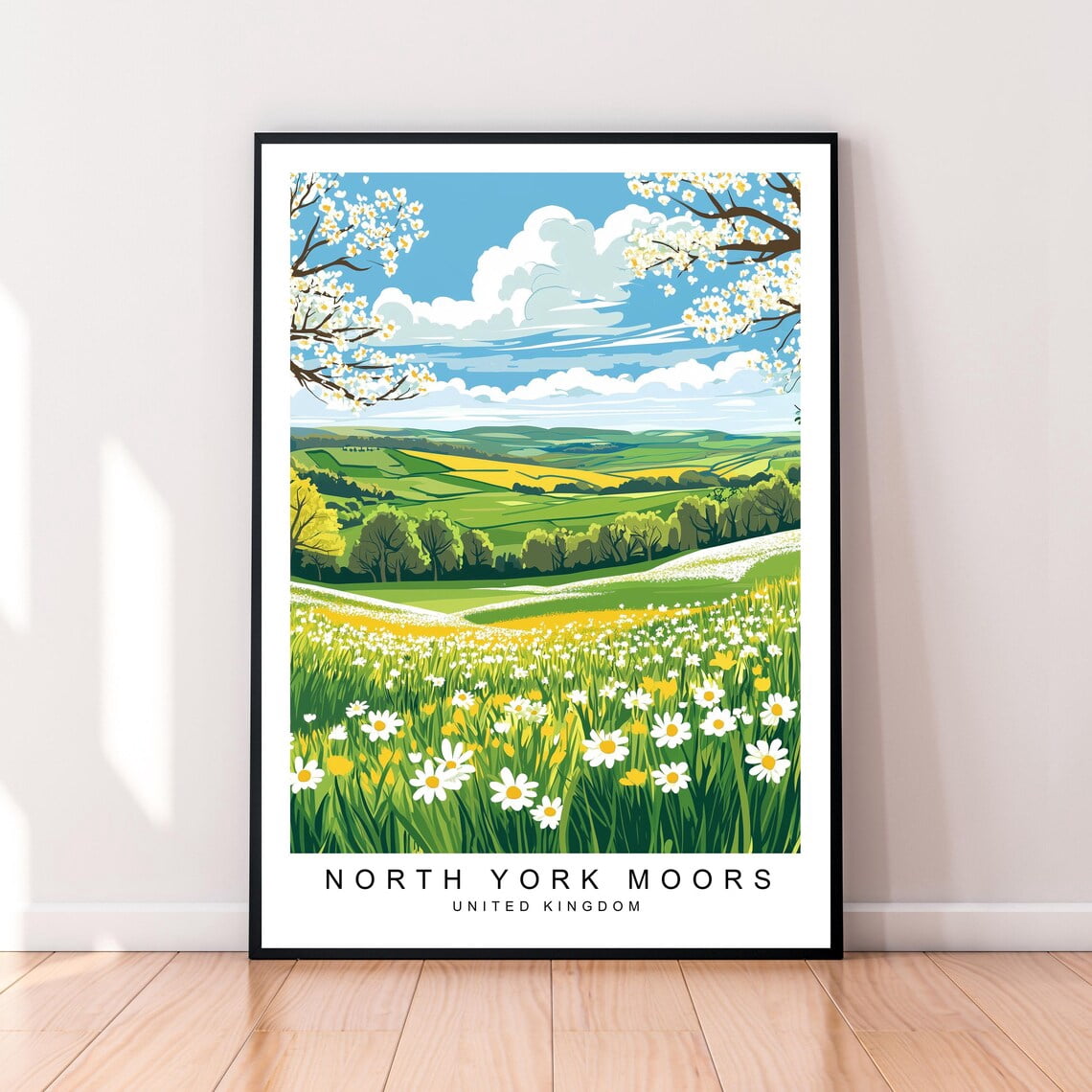 Spring Activities 2020 North York Moors Spring Landscape Travel Illustration Poster, Travel ...