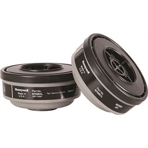 North by Honeywell N75001L Gas and Vapor Cartridges, Cartridge/Filter, Organic Vapor, 1" x 0.380"
